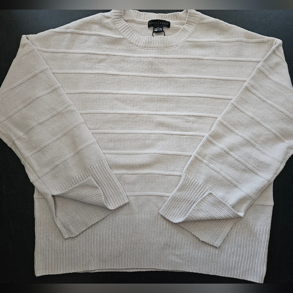 NWT - Sanctuary Ottoman Stitch Tan "Toasted Almond" Crewneck Sweater - Size L